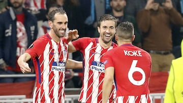 Godín, Gabi y Koke, juntos en la final de la Europa League con el Atlético