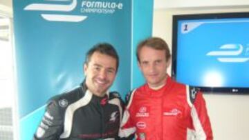 Oriol Serviá y Antonio García durante los test de Donington.