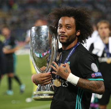 El brasileño cuenta con tres Supercopas de Europa ganadas con el Real Madrid en: 2014, 2016 y 2017 (en la foto). 
