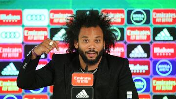 Marcelo, en la conferencia de prensa de despedida como jugador del Madrid.