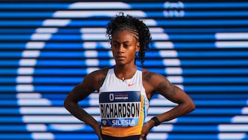 Athletics - Diamond League - Silesia - Silesian Stadium, Chorzow, Poland - August 16, 2025 Sha'Carri Richardson of the U.S. before the start of the Women's 100m Final REUTERS/Aleksandra Szmigiel