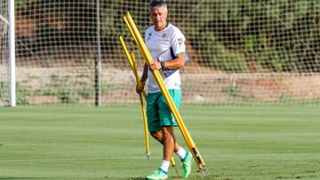Setién, en un entrenamiento.