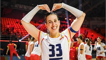 María Segura, tras ganar a Bulgaria y consumarse su retirada.