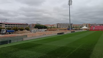 Estado actual de los trabajos de construcción de la nueva Tribuna de Anduva.