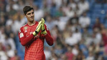 Courtois, en su primer partido con la camiseta del Real Madrid.