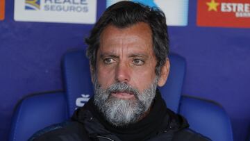 Quique Sánchez Flores en el banquillo durante el último partido del Getafe en Cornellá.