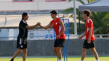Juanlu, con Almeyda.