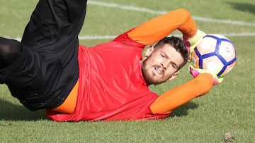 Boyko en el entrenamiento del Málaga