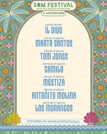 SOM Castellón: el festival para bailar con Camilo o Tom Jones rodeado de yates de un millón de euros