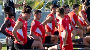 Azpilicueta, en su primer entrenamiento.
