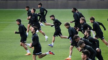 Entrenamiento del Málaga de este viernes.