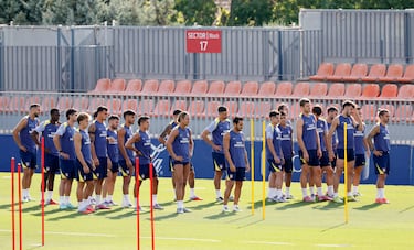 El grupo durante el entrenamiento. 