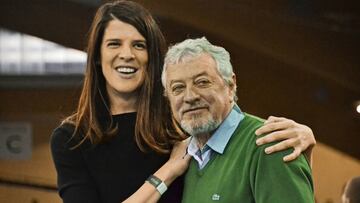 La atleta Ruth Beitia y su entrenador Ramón Torralbo