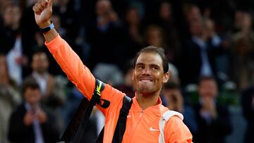 Tennis - Madrid Open - Park Manzanares, Madrid, Spain - May 1, 2024 Spain's Rafael Nadal leaves court after losing his round of 16 match against Czech Republic's Jiri Lehecka REUTERS/Susana Vera