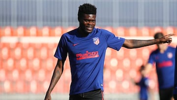 Thomas entrenando con el Atlético
