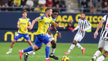 Javier Ontiveros en el partido de ayer frente al Castellón.