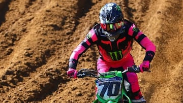 Jorge Prado, con la Kawasaki en el Pro Motocross de Maryland.