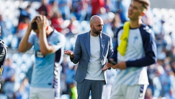 Claudio Giráldez, entrenador del Celta, al término del partido de su equipo contra el Villarreal en Balaídos.