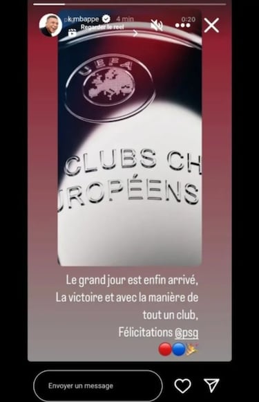 Mbappé: “Felicidades, PSG”