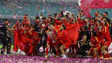 China celebra el título de la Copa Asia.