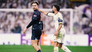 Jack Grealish y Dani Carvajal tuvieron más que palabras durante los noventa minutos en el Real Madrid-Manchester City de ida de cuartos de final de la Champions en el Bernabéu.
