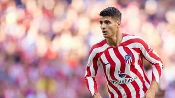 Alvaro Morata of Atletico de Madrid during the La Liga match between Atletico de Madrid and Villarreal CF played at Civitas Metropolitano Stadium on August 21, 2022 in Madrid , Spain. (Photo by Rubén Albarrán / Pressinphoto / Icon Sport)