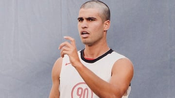 Carlos Alcaraz, durante un entrenamiento en el US Open.