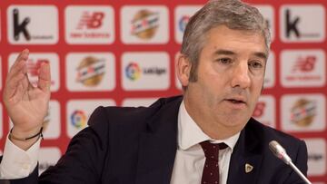 Urrutia, en su comparecencia de este mediodía en San Mamés