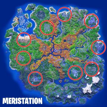 En estas ubicaciones del mapa encontraremos vehículos de los que obtener piezas mecánicas a base de golpearles con el pico