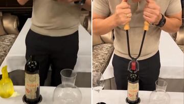 La curiosa forma con la que se abre un vino de 1959