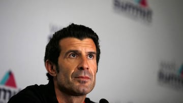 Luis Figo en la presentación de su app Dream Football en el congreso Web Summit.