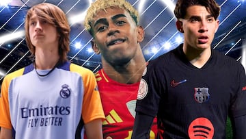 Toni Fernández, Lamine Yamal y Joan Martinez.