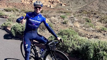El ciclista del Deceuninck Quick-Step Remco Evenepoel, durante un entrenamiento.