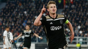 De Ligt durante el partido entre Juventus y Ajax de la Champions League.
