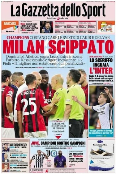 Italia, enfurecida con Cakir: "Robo al Milan, penalti inexistente"