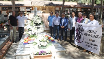 Homenaje en Almansa (Albacete) al expresidente del Real Madrid, Santiago Bernabéu, por el 41º aniversario de su muerte.