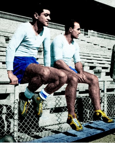 En 1950, ya con Santiago Bernabéu como presidente, trae desde Francia a dos futbolistas galos: Jean Luciano (izquierda) y Louis Hon (derecha).
Luciano provenía del Niza, y actuaba como interior; mientras que Hon llegó procedente del Stade Français y jugaba como central. Destacó por tener un gran toque de balón, ya que había sido anteriormente centrocampista.