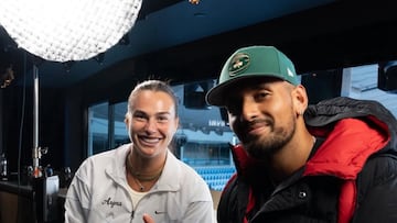 Los tenistas Aryna Sabalenka y Nick Kyrgios, durante la grabación del podcast del australiano.