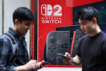 People wait outside the Nintendo Store for the release of the Nintendo Switch 2 in New York City, U.S., June 4, 2025. REUTERS/Kylie Cooper