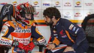 Marc Márquez antes de salir a los libres de Jerez.