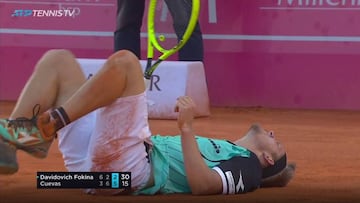 Davidovich lucha contra Cuevas y el dolor, pero se queda sin final