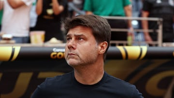 HOUSTON, TEXAS - JULY 06: Head coach Mauricio Pochettino of the United States looks on before the finals of the CONCACAF Gold Cup 2025 between the United States and Mexico at NRG Stadium on July 06, 2025 in Houston, Texas. Omar Vega/Getty Images/AFP (Photo by Omar Vega / GETTY IMAGES NORTH AMERICA / Getty Images via AFP)