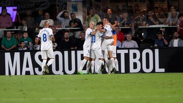 Celebración del gol de Miguel