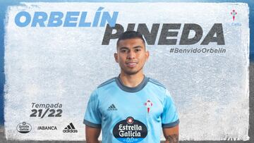 Anuncio del fichaje del internacional mexicano Orbelín Pineda por el Celta.