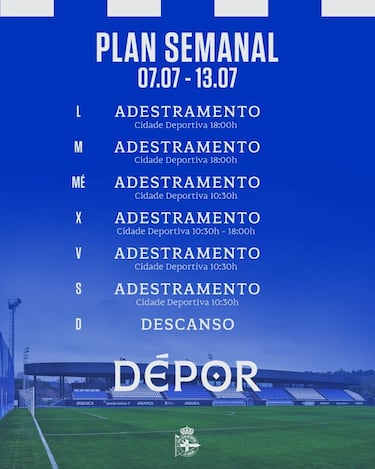 Hidalgo arranca en el Deportivo con una semana de siete entrenamientos