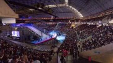 El Palau Sant Jordi acogió el espectacular Big Air como promoción de la candidatura de Barcelona.