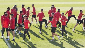 El Atlético se entrenó en Majadahonda.