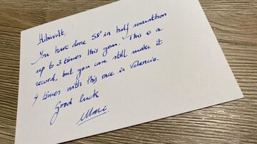 La carta premonitoria de Marc Roig al plusmarquista Kandie