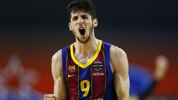Basketball - Euroleague Final Four - FC Barcelona v Olimpia Milano - Lanxess Arena, Cologne, Germany - May 28, 2021 FC Barcelona's Leandro Bolmaro celebrates after the match REUTERS/Thilo Schmuelgen