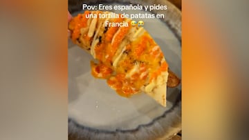 Una española pille una tortilla de patatas en Francia y lo que le sirven deben verlo